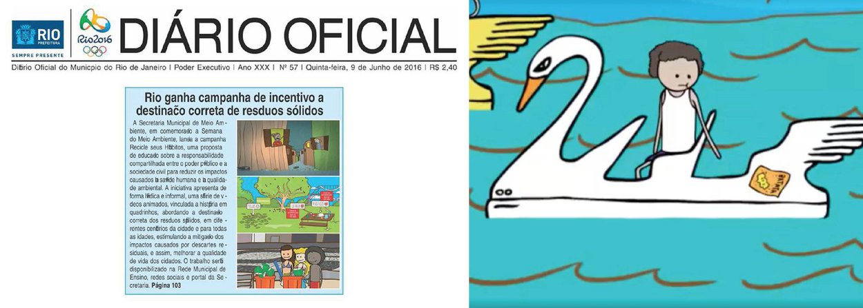 A Prefeitura do Rio lança, nesta semana comemorativa ao Dia Mundial do Meio Ambiente (05), a campanha "Recicle seus Hábitos", uma proposta de educação ambiental sobre a responsabilidade compartilhada entre o poder público e a sociedade civil para reduzir os impactos causados à saúde humana; a iniciativa apresenta de forma lúdica e informal, uma série de vídeos animados; como uma história em quadrinhos, os vídeos abordam a destinação correta dos resíduos sólidos, em diferentes cenários da cidade; o formato foi desenvolvido para atrair a atenção de pessoas de todas as idades