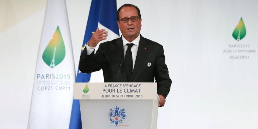 Afirmação do presidente francês, François Hollande, foi feita durante a abertura da Conferência das Nações Unidas sobre as Mudanças Climáticas (COP21) e procurou alertar as delegações de 195 países sobre o o papel do clima na instabilidade política que leva a conflitos em diferentes lugares do mundo; "As mudanças climáticas trarão conflitos assim como as nuvens trazem tempestades", disse