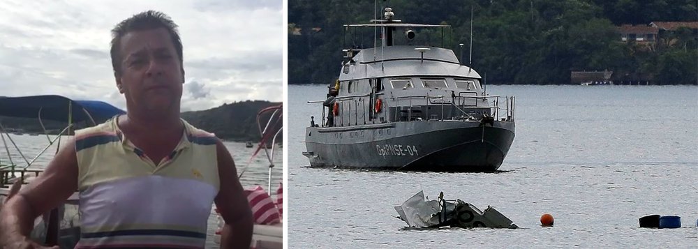 "Parecia a esquadrilha da fumaça", diz o barqueiro Célio de Araújo, que viu o avião onde estava o ministro do STF Teori Zavascki cair; "Vi o avião baixando cada vez mais e avisei: 'Ele vai cair'. De repente ele soltou um bolo de fumaça branca, parecia a esquadrilha da fumaça. Passou por cima de nós, depois foi perdendo altitude, veio rodando pela direita, bateu com a asa direita na água e capotou", relatou