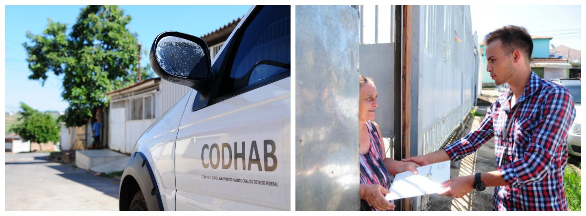 O processo de regularização de imóveis em Samambaia, região administrativa de Brasília, interrompido em outubro de 2016 por causa do temporal que atingiu parte da cidade, foi retomado na quarta-feira (4) e concluído na tarde deste sábado (7); cerca de 300 famílias foram beneficiadas pela Companhia de Desenvolvimento Habitacional do Distrito Federal (Codhab); toda a infraestrutura de água, energia e saneamento básico também está instalada; cabe agora aos proprietários apenas fazer o registro da escritura em cartório