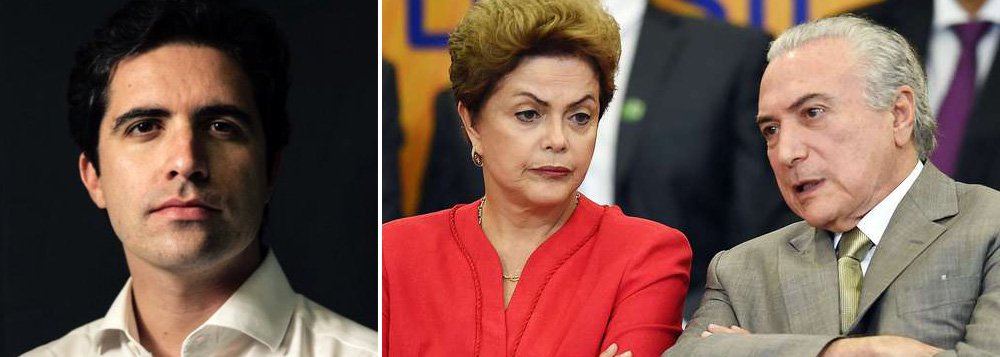 Ao comentar a defesa do vice Michel Temer na Justiça Eleitoral contra a ação do PSDB, o colunista Bernardo Mello Franco diz que o peemedebista se reaproximou do Planalto: “Enquanto o julgamento não vem, é curioso ver como o PT e o vice, antes separados pelo impeachment, voltaram a remar juntos para tentar escapar de um naufrágio no tribunal” 