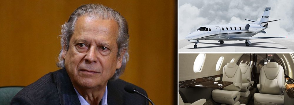 De acordo com procuradores, o ex-ministro da Casa Civil era sócio de uma aeronave Cessna Aircraft 560 XL e sua parte no negócio, R$ 1,071 milhão, foi paga pela empresa Jamp Engenharia, do lobista Milton Pascowitch, para a empresa do também lobista Julio Camargo, os dois delatores na investigação