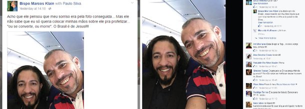 Bispo da Comunidade Bíblica da Graça, Marcos Klein, postou no Facebook uma foto onde aparece sorridente ao lado do deputado Jean Wyllys (PSOL-RJ) e escreveu: "Acho que ele pensou que meu sorriso era pela foto conseguida... Mas eu só queria colocar minhas mãos sobre ele pra profetizar 'ou se converte, ou morre. O Brasil é de Jesus!!!'"; mensagem foi apagada após repercussão nas redes sociais