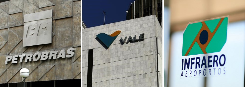 Preocupadas com instabilidade econômica, empresas públicas e privadas promovem um saldão de ativos e tentam se desfazer de pelo menos R$ 149,6 bilhões, diz levantamento feito pelo Globo, que aponta, ainda, a venda de 49% de participação da Infraero nos cinco aeroportos já concedidos à iniciativa privada como uma medida planejada pelo governo para fazer caixa; estimativas da equipe econômica apontam que a meta é faturar ao menos R$ 10 bilhões; segundo analistas, a alta do dólar atrai investidores estrangeiros; além da Infraero, entre as empresas que pretendem saldar ativos estão Vale e Petrobras 