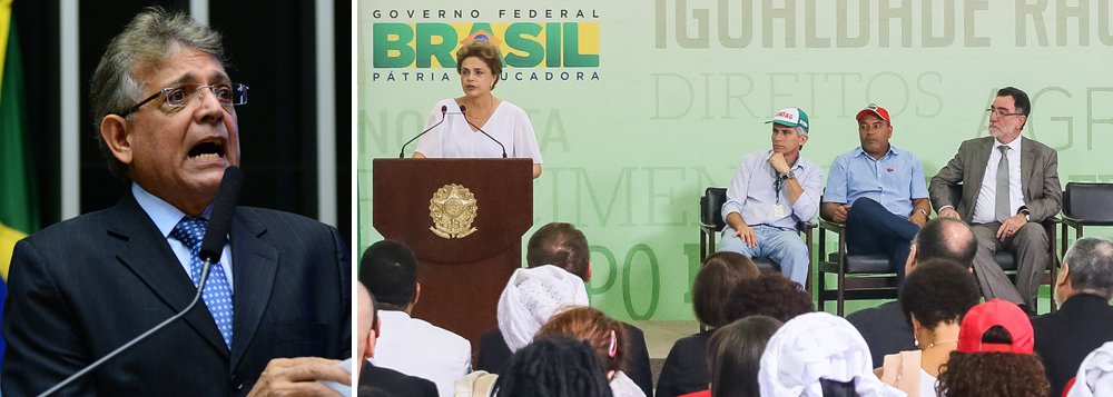 Líder do DEM na Câmara, deputado Pauderney Avelino (AM), protocolou no Ministério Público Federal uma representação contra a presidente por improbidade administrativa, por conta do "uso eleitoral da estrutura do Palácio do Planalto"; "A presidente tem feito, sistematicamente, atos políticos no Palácio do Planalto para tentar mostrar que está prestigiada", acusou; deputado Paulo Teixeira (PT-SP) negou a acusação e afirmou que "a oposição ainda está no sentimento de 2014, quando foi derrotada na eleição"
