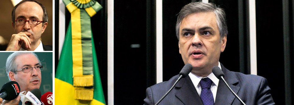 Racha da oposição sobre o que fazer com Eduardo Cunha (PMDB-RJ), beneficiário de contas secretas por onde passaram pelo menos R$ 23 milhões nos últimos anos, atinge também seus blogueiros; "É claro que Cássio, que tem a responsabilidade de ser um quadro da oposição, além de ter suas convicções, está exagerando. Até porque política não é um exercício solitário. Venham cá: por que a oposição partiria com tudo para a jugular de Cunha?", diz ele; Cunha Lima afirmou que a oposição não pode ser cínica nem ter uma ética seletiva