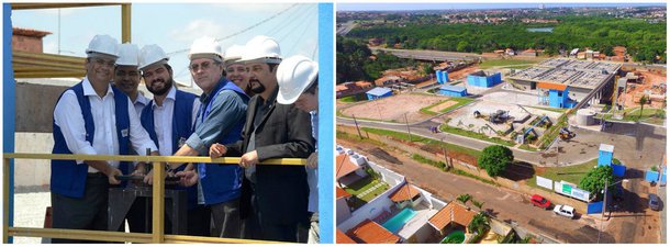 O Governador Flávio Dino inaugurou a Estação de Tratamento de Esgoto (ETE) Vinhais; o equipamento é parte dos investimentos de R$ 320 milhões feitos pelo Governo do Maranhão no Programa “Mais Saneamento”, executado pela Caema e que prioriza o tratamento de esgoto e obras que terão impacto na saúde pública, no turismo e na qualidade de vida da população; a inauguração contou ainda com a presença do Secretário Nacional do Saneamento do Ministério das Cidades, Alceu Segamarchi Jr.; lançado no ano passado, o Programa “Mais Saneamento” visa aumentar o índice de esgoto tratado na capital de 4% para 70% até 2018