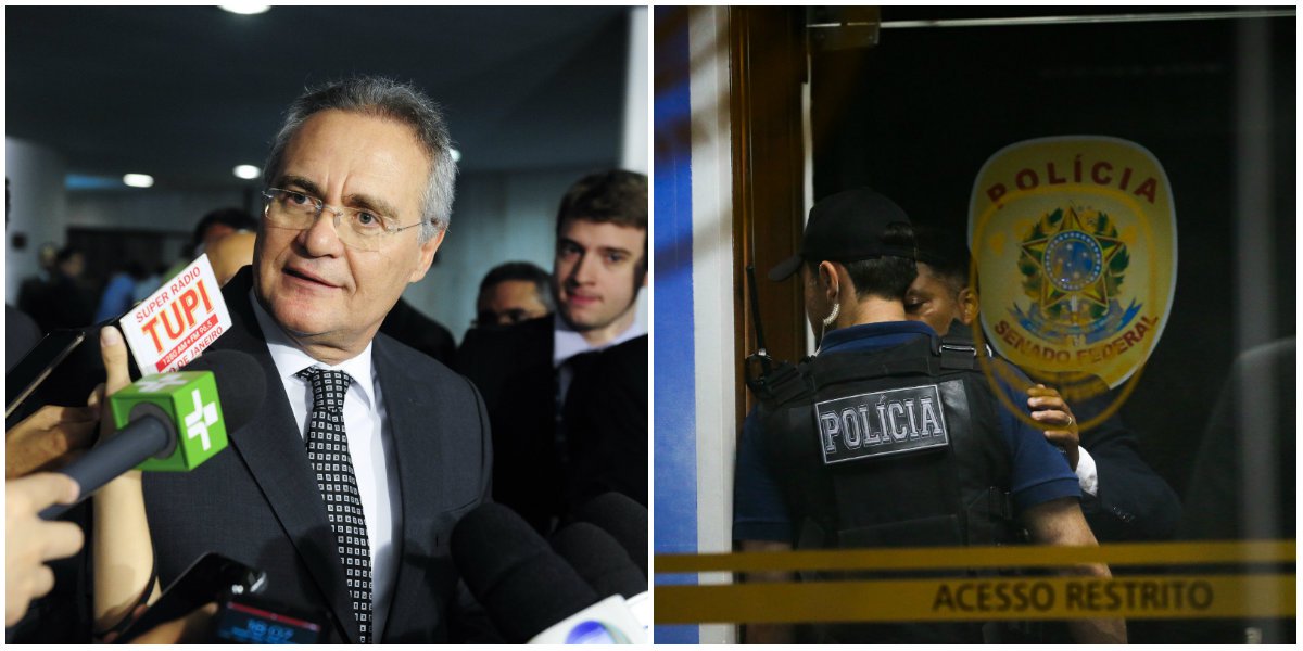 Presidente do Congresso Nacional, Renan Calheiros (PMDB-AL), disse nesta tarde, em coletiva de imprensa, que entrará com ação no Supremo Tribunal Federal nesta terça-feira 25 para fixar competências dos poderes; irritado, ele chamou de "juizeco de primeira instância" o juiz Vallisney Oliveira, da 10ª Vara Federal de Brasília, que autorizou a Polícia Federal a cumprir ordens de busca e apreensão no Senado, em uma ação contra agentes da Polícia Legislativa do Senado, e afirmou que o ministro da Justiça, Alexandre de Moraes, "está atuando como um chefete de Polícia"; "Estou repelindo essa invasão", afirmou