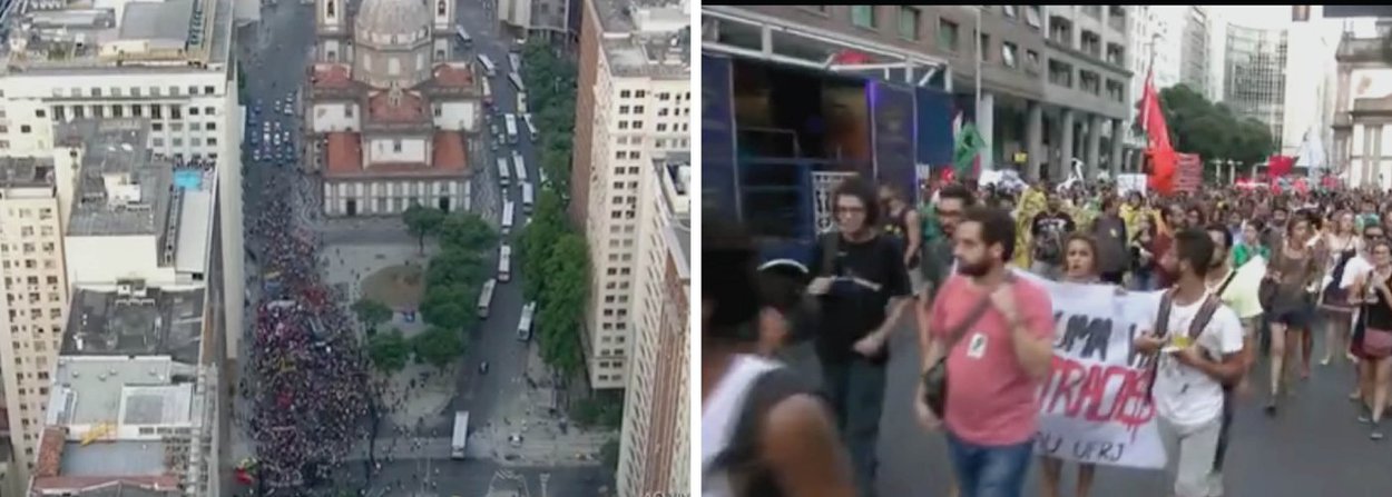 Manifestação contra o aumento das passagens de ônibus no Rio de Janeiro terminou em confronto entre alguns manifestantes e a Polícia Militar nesta sexta-feira, 8, na Central do Brasil, centro da capital fluminense; por volta das 21h, o cenário do lado de fora da estação era de guerra, com objetos queimados e novo confronto entre a cavalaria da PM e manifestantes; alguns participantes do protesto foram detidos; tumulto começou quando bombas caseiras foram atiradas por alguns manifestantes na Avenida Presidente Vargas; polícia respondeu com bombas de efeito moral e de gás lacrimogênio