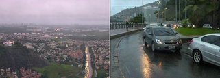 As fortes chuvas que atingem o Rio de Janeiro desde o último sábado, principalmente na Baixada Fluminense, deixam a capital em estágio de atenção; é o segundo estágio em uma escala que vai de 1 a 3; houve fortes ventos em vários pontos da cidade e, por volta das 4h da manhã, foram registradas rajadas de até 60 quilômetros por hora no Forte de Copacabana; em Marambaia, os ventos, segundo o Instituto Nacional de Meteorologia (Inmet), atingiram pouco mais de 50 km/hora