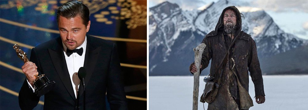 Leonardo DiCaprio foi o grande destaque do Oscar 2016. Ele roubou os holofotes dos seis prêmios conquistados por "Mad Max: Estrada da Fúria", e da surpeendente estatueta de melhor filme para "Spotlight: Segredos Revelados"; o ator finalmente levou para casa a estatueta de atuação por "O Regresso", após outras cinco indicações; em seu discurso, ele chamou atenção para as mudanças climáticas, uma das causas que apoia, que fez com que a equipe do filme tivesse que se mudar do Canadá para a Argentina para encontrar neve; "A mudança climática é real. Está acontecendo agora. É a ameaça mais urgente à nossa espécie, e precisamos trabalhar coletivamente e parar de procrastinar", clamou