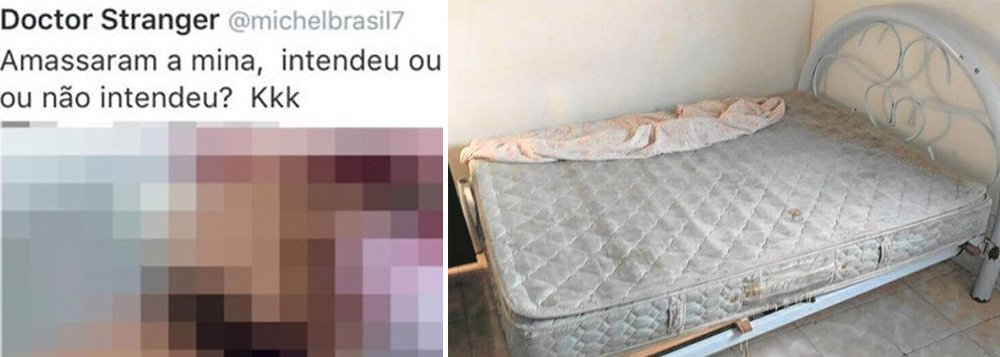 A Polícia Civil do Rio informou que vai realizar uma perícia no colchão usado no estupro coletivo da jovem de 16 no Morro São José Operário, Zona Oeste da cidade;o colchão foi recolhido por policiais da 28ª DP (Campinho) e levado ao Instituto de Criminalística Carlos Éboli (ICCE), no Centro; duas pessoas foram presas; em cinco dias, o Disque-Denúncia recebeu mais de 30 denúncias anônimas sobre a localização dos suspeitos de participação no crime