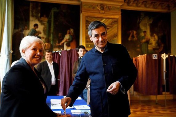 Com um terço dos votos apurados, François Fillon obteve 68,4% dos votos, contra 31,3% de Alain Juppé; Fillon, que foi primeiro-ministro durante os cinco anos da presidência de Nicolas Sarkozy, impôs-se também na primeira volta das primárias com 44,1% dos votos e posicionou-se como favorito para ser o candidato presidencial conservador