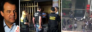 Agentes da Polícia Federal e da  força-tarefa do Ministério Público Federal do Rio realizaram uma operação na manhã desta quinta-feira (17) para prender o ex-governador do Rio Sergio Cabral (PMDB), acusado de liderar um grupo que desviou cerca de R$ 224 milhões em contratos com diversas empreiteiras; ex-executivos da Andrade Gutierrez afirmaram, em delação premiada, que Cabral cobrou pagamento de 5% do valor total do contrato para permitir que a construtora se associasse à Odebrecht e à Delta, no consórcio que disputaria a reforma do Maracanã, em 2009; a ex-primeira-dama Adriana Ancelmo também é um dos alvos da operação, mas ela será levada para depor na sede da PF local em condução coercitiva