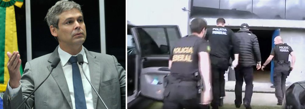 Senador Lindbergh Farias (PT-RJ) critica dois pesos e duas medidas da Operação Lava Jato: "Tucanos citados inúmeras vezes sequer são investigados. Cunha segue solto. Mantega, citado em uma delação, é preso com a mulher no hospital"; ele diz ainda que a "Lava Jato funcionou contra o PT antes do impeachment. Tirou férias após o golpe, e volta seu foco pro PT às vésperas das eleições"