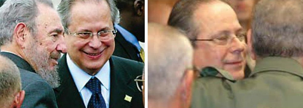 Ex-ministro José Dirceu, que foi preso na Ação Penal 470, o chamado escândalo do mensalão, e que recentemente voltou a ser condenado no âmbito da Operação Lava Jato, relembrou, por meio de uma carta aberta, quando conheceu o líder revolucionário cubano Fidel Castro. Dirceu viajou à Cuba como um dos presos políticos trocados pelo embaixador norte-americano Charles Elbrick, em 1969, durante a ditadura militar; para Dirceu, Fidel"foi um símbolo de esperança e fonte de inspiração para os pobres, deserdados, explorados e oprimidos de todo o mundo".