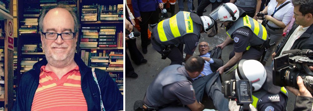 Para o jornalista Paulo Nogueira, editor do DCM, "não há nada mais simbólico" do que a prisão do ex-senador Eduardo Suplicy (PT) nesta segunda-feira, 25, pela PM de Geraldo Alckmin (PSDB) por protestar contra reintegração de posse; "Um país que prende Suplicy e deixa solto Eduardo Cunha é um país doente", afirmou; "Suplicy vai preso porque defende os oprimidos. Cunha está solto porque defende os plutocratas. Somos uma sociedade que pune quem se coloca ao lado dos excluídos e protege os fâmulos da plutocracia. Por isso somos um dos países mais brutalmente desiguais do mundo", acrescentou