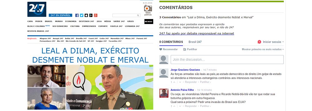 A partir desta terça, o portal passa a usar para a área de comentários a plataforma Disqus, que permite login não apenas pelo Facebook, mas também por outras redes sociais, como Twitter, Google+ e o próprio Disqus; lamentamos o inconveniente de ontem, quando os leitores não puderam comentar nas matérias ao longo de todo o dia