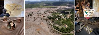 Mais de 100 pessoas iniciaram um protesto, no fim da tarde desta segunda-feira (16), no Centro do Rio, para cobrar punição à Vale por conta da tragédia ambiental na região de Ouro Preto e Mariana, em Minas Gerais; a empresa é acionista majoritária da Samarco, responsável pela barragem que rompeu na cidade mineira; os manifestantes gritavam: "Não foi acidente", como dizia a convocação para o protesto, em evento criado no Facebook; o logo da empresa foi sujo com argila, representando os dejetos de mineração jogados no rio