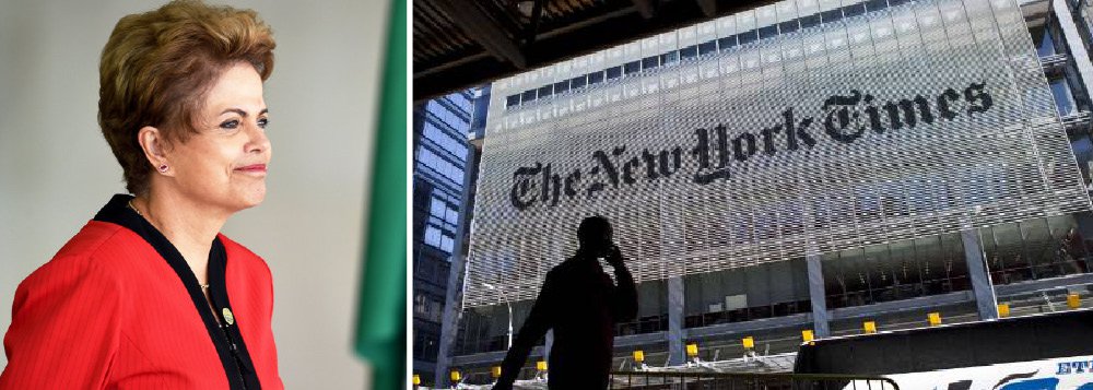 Em editorial publicado nesta segunda (17), o mais importante jornal do mundo, o New York Times, saiu em defesa do mandato da presidente Dilma Rousseff; "Dilma não fez - o que é admirável - nenhum esforço para constranger ou influenciar as investigações. Ao contrário, ela tem consistentemente enfatizado que ninguém está acima da lei, e apoiou a renovação da gestão do atual procurador-geral da república, encarregado das investigações sobre a Petrobrás, Rodrigo Janot", diz o texto, que ressalta ainda que "não há nada que sugira que nenhum dos líderes políticos que querem lhe tomar o lugar faria melhor do que ela em termos de política econômica"