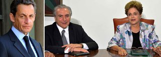 Durante encontro com o vice-presidente da República, Michel Temer, em São Paulo, o ex-presidente francês Nicolas Sarkozy citou exemplos que ele próprio passou durante seu governo e aconselhou a presidente Dilma Rousseff e o vice para que não recuem das medidas que pretendem tomar contra a crise no País; "Ele contou experiências mais ou menos semelhantes que teve na França e tomou a liberdade de dizer: 'Não recuem nunca, vocês têm que ir a diante, enfrentar toda e qualquer crise porque crise é sempre passageira'", contou Temer após o encontro