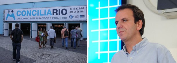 O Concilia Rio, mutirão de negociação fiscal para processos de Dívida Ativa do Município, contou com a participação de 30 mil pessoas; segundo o prefeito Eduardo Paes, os resultados são de extrema importância em função do cenário econômico adverso pelo qual passa o município; "Não é uma situação de penúria, mas é óbvio que você tem queda na atividade econômica, queda na arrecadação, frustração de receita, principalmente quando a cidade está investindo tanto com recursos do Tesouro municipal, então é muito importante nesse momento esse avanço", destacou