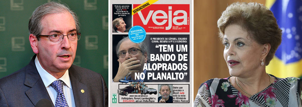 Sim, é isso mesmo que você acabou de ler: a revista Veja, da família Civita, usou seu principal colunista, Roberto Pompeu de Toledo, para desembarcar de vez do movimento golpista, que havia sido iniciado pelo senador Aécio Neves (PSDB-MG); no texto "Razões contra o impeachment", Pompeu, que era chamado por Roberto Civita de "príncipe do colunismo brasileiro", elenca sete motivos para apoiar a permanência da presidente Dilma Rousseff até 2018, ou seja, o último ano de seu segundo mandato; segundo ele, se Dilma saísse agora, vitimizada por um golpe, o maior beneficiado seria o ex-presidente Lula, que, da oposição, pavimentaria o caminho para um retorno triunfal; ameaças de Eduardo Cunha (PMDB-RJ), portanto, não terão mais guarida na revista que vinha sendo ponta-de-lança do golpismo