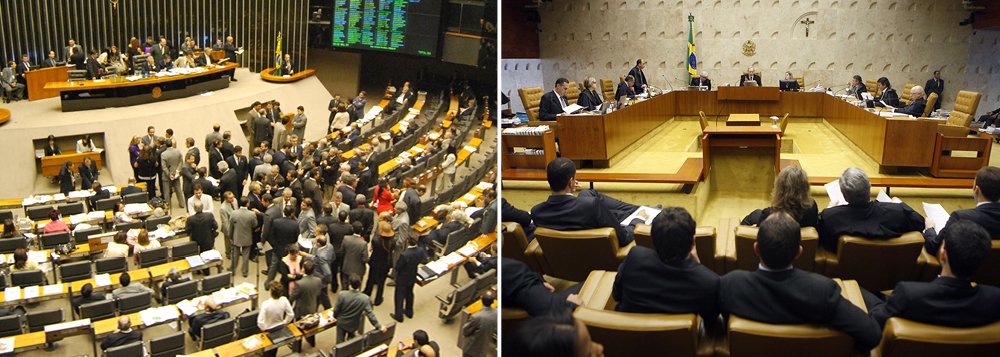 61 deputados federais de seis partidos deram entrada neste sábado (30), no Supremo Tribunal Federal (STF), com um mandado de segurança pedindo a suspensão da votação da Proposta de Emenda Constitucional 182/2007, a PEC da Reforma Política. Documento ainda não foi distribuído para nenhum ministro