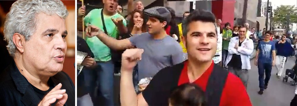 "Abra os olhos, Noblat", pede o jornalista Fernando Brito, do blog Tijolaço, que se diz "decepcionado com o que faz Ricardo Noblat ao comentar, no Facebook, o episódio" em que seu filho foi hostilizado por um grupo de paneleiros na Av. Paulista; "Não foi – e isso não a torna menor – a agressão a um jornalista, mas a um cidadão, a um passante – aliás um morador local – pelo simples fato de estar usando uma camisa vermelha", diz; ele acrescenta que Noblat "precisa ver que há monstros nas ruas, serpentes que foram chocadas nessa incubadora de ódios que a mídia – e seu espaço nela idem"