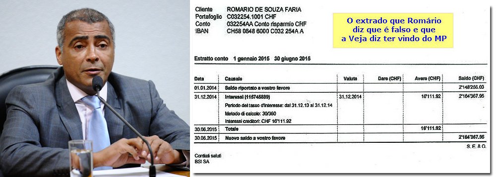 Fernando Brito cobra investigação do Ministério Público sobre a falsificação dos extratos usados em denúncia da revista Veja de que o senador tinha uma conta oculta com R$ 7,5 milhões em Genebra, na Suíça; 'Não é fonte ou informante quem falsifica documentos para atingir criminalmente a terceiros, mas bandido. Sobretudo e principalmente se for mesmo alguém do Ministério Público ou da Polícia Federal'