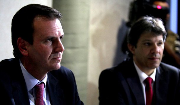 Prefeito do Rio de Janeiro, Eduardo Paes (PMDB), esnoba colega petista Fernando Haddad, de São Paulo, que disse ter recebido, em dois anos, R$ 400 milhões do PAC, enquanto, só em 2014, o Rio levou R$ 800 milhões: “Torço por ele. Mas competência política não se aprende de uma hora para a outra”