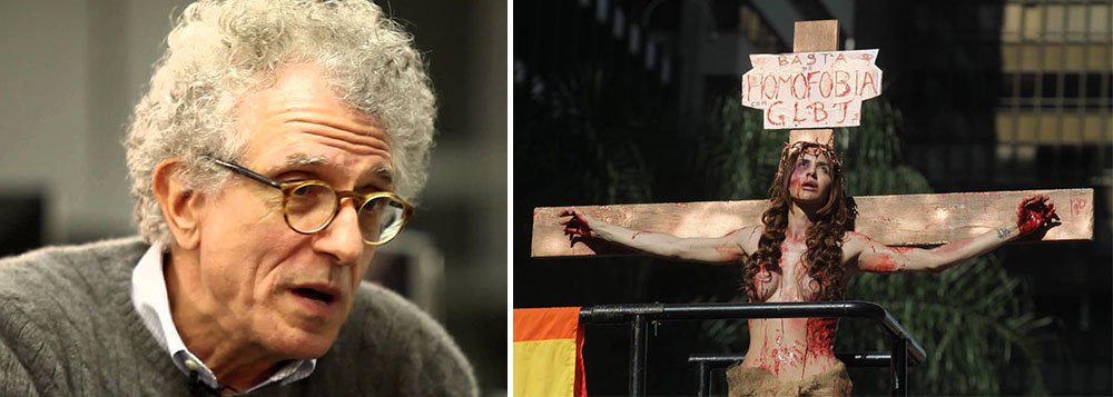 Colunista Contardo Galligaris sai em defesa da transexual Viviany Beleboni, que desfilou em cima de um trio elétrico, crucificada: ‘aparentemente, para nossa "bancada evangélica", tudo o que tem a ver com sexo (ou com gênero --para ela, aliás, tanto faz) é uma questão de falta de vergonha’; “Os que se indignam com a transgênero na cruz são os mesmos que transformam a vida dela em um calvário”