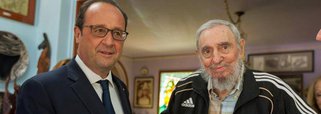 “Não consigo entender que honra pode existir em encontrar Fidel Castro. É um momento patético, e não histórico, o encontro entre o presidente da República e o que resta de um ditador da pior espécie”, definiu o deputado Bruno Le Maire, do UMP, partido do ex-presidente da França, Nicolas Sarkozy; François Hollande foi o primeiro líder europeu ocidental no cargo a visitar Cuba desde 1986 e vislumbrou um papel maior para a França no engajamento da ilha de Fidel com o Ocidente