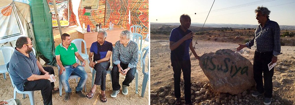 Após a polêmica por conta da realização de um show em Israel, os músicos resolveram conhecer in loco a realidade vivida pelos palestinos nos territórios ocupados; neste domingo, Gil e Caetano visitaram um vilarejo localizado no sul da Cisjordânia; "Acreditam que o militarismo israelense deve ser usado como defesa, nunca como forma de ataque e opressão ao povo palestino", postou Caetano, a respeito da posição sobre a ONG Breaking the Silence, de ex-militares israelenses, que coordenou a visita