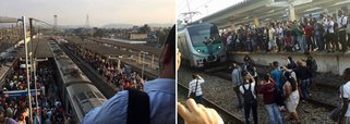 Passageiros invadiram as vias férreas de um ramal de trem interurbano, na Baixada Fluminense, na Região Metropolitana do Rio de Janeiro; de acordo com a concessionária Supervia, que administra os trens do Grande Rio, o problema começou quando trens começaram a apresentar atrasos em razão de irregularidades na estação de Gramacho