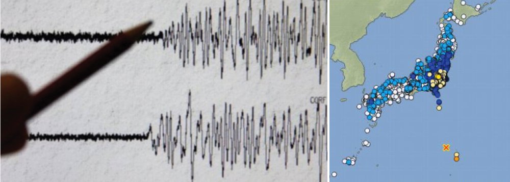 Um terremoto de magnitude 8,5 atingiu a costa leste do Japão causando tremor em edifícios em Tóquio, mas sem relatos imediatos de danos, disse a agência estatal NHK rede; "Não há perigo de um tsunami", disse a agência; o terremoto, cujo centro estava localizado entre as ilhas Ogasawara, ao sul de Tóquio, foi sentido em várias partes do Japão e teve uma o profundidade de 590 km
 