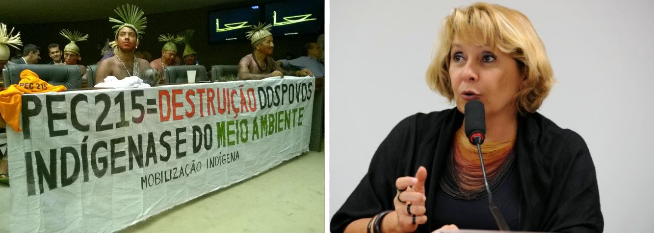 As frentes parlamentares de Apoio aos Povos Indígenas, Ambientalista, e de Defesa dos Direitos Humanos lançaram um manifesto contra a PEC 215, que submete ao Congresso Nacional a decisão sobre a demarcação de terras indígenas; durante reunião com entidades públicas e da sociedade civil, a deputada Erika Kokay (PT-DF) defendeu que a Câmara dos Deputados não tem competência técnica para tratar da homologação de terras indígenas
