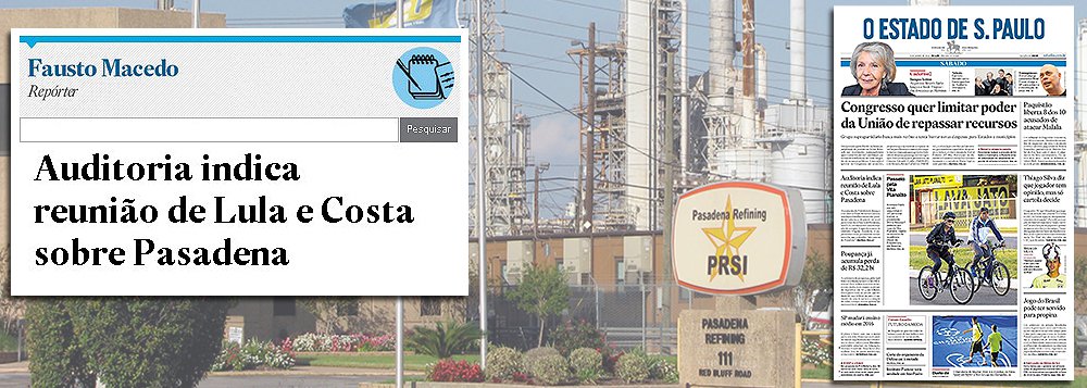 Jornalista Fernando Brito destaca "manipulação em vários níveis" nas reportagens sobre Pasadena publicadas neste sábado 6 pela imprensa, sobre reunião entre o ex-presidente Lula e o ex-diretor da Petrobras Paulo Roberto Costa; "Pasadena é um caso emblemático de manipulação, e que engolfou até mesmo a Dilma, que entrou no jogo da mídia", diz ele