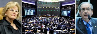 Relatora do mandado de segurança protocolado por deputados contra a manobra do presidente da Câmara, Eduardo Cunha (PMDB-RJ), ao votar pela segunda vez o financiamento empresarial de campanhas, ministra do STF deu o prazo de 48 horas para que o peemedebista explique o procedimento; artigo 60 da Constituição impede a reapresentação de uma emenda constitucional na mesma sessão legislativa; ministro Marco Aurélio Mello já definiu a votação como ilegal; parlamentares pedem a anulação da decisão da Câmara