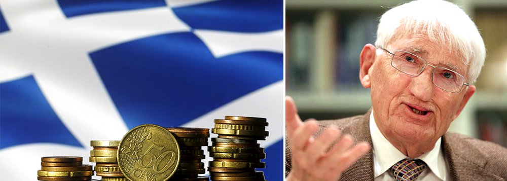 Filósofo e escritor alemão, Jürgen Habermas diz que "são os cidadãos, não os banqueiros, que têm de dizer a última palavra sobre as questões que afetam o destino europeu"; "o acordo não está fracassando por causa de alguns bilhões a mais ou a menos, nem por causa de um ou outro imposto, mas unicamente porque os gregos exigem que a economia e a população explorada pelas elites corruptas tenham a possibilidade de voltar a funcionar através da quitação da dívida ou uma medida equivalente, como, por exemplo, uma moratória dos pagamentos vinculada ao crescimento"