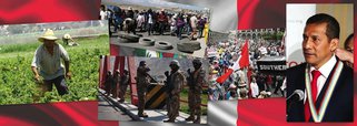 O governo do presidente Ollanta Humala enfrenta grave crise de legitimação, com 68% de rejeição frontal e encarniçados protestos de agricultores do Vale do Tambo, sul do país, reprimidos pela polícia e pelo exército, que já cobram quatro mortos e mais de 200 feridos; agricultores apontam duas ameaças da exploração de recursos aquíferos pela mineradora multinacional Southern Copper: disputa pelas águas do Tambo e a contaminação das águas de superfície e do lençol freático com substâncias altamente tóxicas; xingado de traidor e ditador, Humala passou a tratar os protestos com decretação de Estado de Emergência
 
