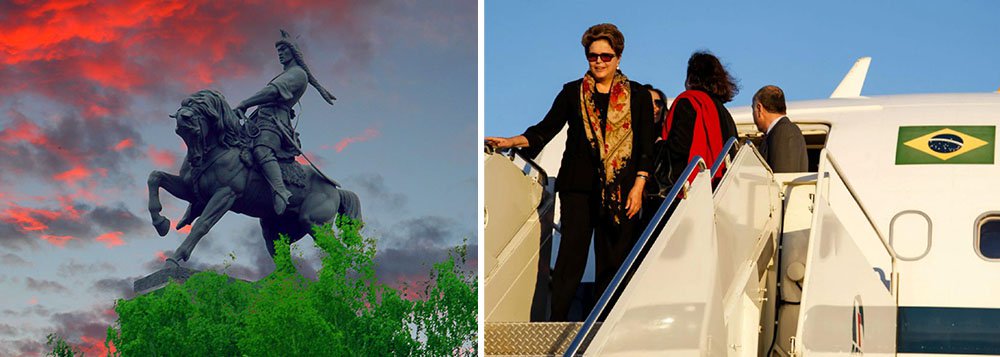 Questionamento é feito pelo jornalista Fernando Brito, editor do Tijolaço, sobre reportagem da Folha, que questiona a decisão de fazer escala em Portugal na viagem que leva a presidente Dilma Rousseff a Ufá, na Rússia (foto), onde se realizará a cúpula dos BRICs; segundo ele, a Folha se dedica a "mesquinharia e idiotice"; "Claro, a criação do primeiro organismo mundial de financiamento voltado para os países em desenvolvimento, sem a hegemonia americano-européia é uma questão miúda"