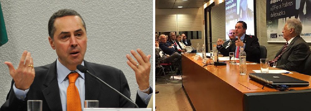 A declaração foi feita pelo ministro do STF Luís Roberto Barroso durante palestra no Instituto Fernando Henrique Cardoso; para ele, a culpa pela "judicialização da política" não é do Judiciário: “Em última análise, quem é senhor do maior ou menor grau de judicialização é o próprio Congresso, porque na medida em que ele atue, o Supremo não irá atuar"; Barroso ainda disse que o Supremo deve, em geral, respeitar os atos do Executivo ou do Legislativo, uma vez que nas democracias as decisões políticas devem ser tomadas por quem foi eleito pela sociedade; porém, avalia ele, "se esses poderes contrariarem a Constituição, afetarem alguma regra do jogo democrático ou desrespeitarem algum direito fundamental, o Judiciário deve sair em defesa dos interesses da população"