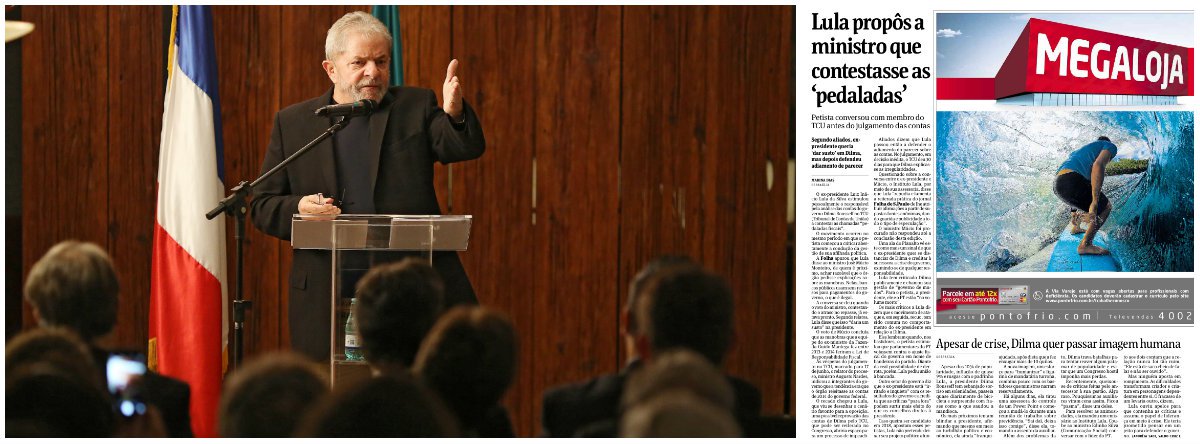 Em nota, ex-presidente rebate reportagem publicada neste domingo que afirma que o petista teria conversado com membros do TCU e "estimulado pessoalmente" o responsável pela análise das contas do governo Dilma no tribunal, o ministro José Múcio Monteiro, a "contestar as chamadas 'pedaladas fiscais'"; Instituto Lula contesta a "estranha mania" da Folha de, "sem nenhuma procuração ou comprovação, atribuir declarações ao ex-presidente a partir de fontes anônimas"; a entidade enviou na sexta-feira resposta ao jornal negando o fato, mas não foi publicada; hoje mesmo a ombudsman da Folha apontou erro grave do jornal em relação a Lula esta semana, no caso relacionado ao habeas corpus