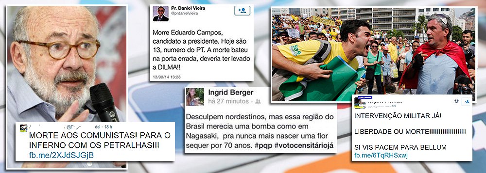 Jornalista Ricardo Kotscho faz um alerta neste domingo, 5, em seu blog no R7, sobre o perigoso grau de intolerância e até ódio que tem dominado os debates na internet; o que chamou de "troca feroz e insana de ofensas e acusações", com discursos panfletários, à esquerda e à direita, se acirrou depois da campanha presidencial e e tornou uma ameça concreta ao grande instrumento de democratização de informações e opiniões proporcionado pela internet; "Com tristeza, noto que quase ninguém quer saber de parar um pouco para pensar no que estamos fazendo com nosso país. Estamos todos virando um bando de donos da verdade, que não admitem nem ouvir o que os outros pensam?", questiona; "Sem respeito à opinião alheia, perdemos todos, perde o país"; leia íntegra