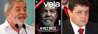 Segundo nota do Instituto Lula, o ex-presidente e seu filho, Fábio Luís Lula da Silva, abriram três queixas-crime contra o deputado federal Domingos Sávio (PSDB-MG), o prefeito de São Carlos, Paulo Altomani (PSDB), e os repórteres da revista Veja responsáveis pela reportagem de capa que afirma que uma delação premiada estaria próxima de envolver Lula na Operação Lava Jato; empreiteiro Leo Pinheiro negou integralmente as informações no mesmo dia da publicação