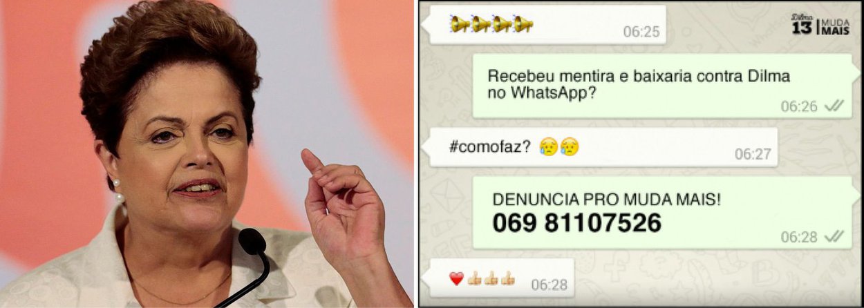 Muda Mais, site que tem acompanhado a campanha da presidente Dilma Rousseff, estimula usuários a denunciar no Ministério Público Federal o recebimento do vídeo do tucano no aplicativo de conversas; no vídeo, chamado de "baixaria" pelo portal Muda Mais, Aécio Neves pede votos e diz que irá "combater a mentira com a verdade" na reta final das eleições