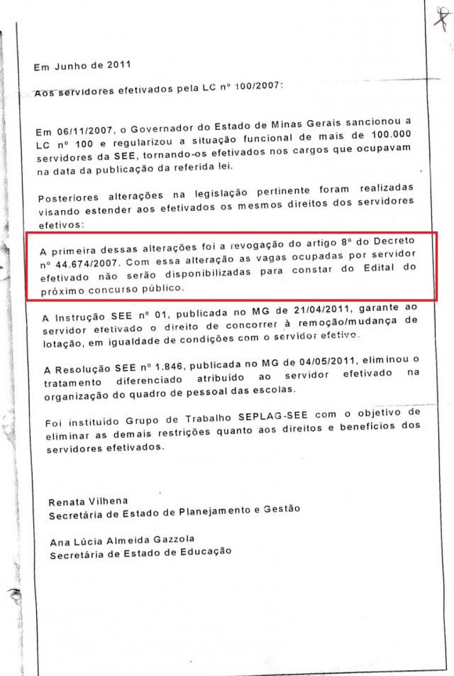 Eis o choque de gestão tão propalado e elogiado pelos direitistas neoliberais, que para terem seus interesses realizados atropelam até mesmo o povo brasileiro e os trabalhadores