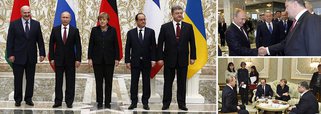 Dirigentes europeus e os presidentes da Ucrânia e da Rússia chegaram a um "acordo sobre o essencial", especialmente um cessar-fogo e a retirada das armas pesadas da linha de frente dos combates, afirmou o presidente russo, Vladimir Putin, após 16 horas de negociações com os presidentes ucraniano Petro Porochenko e francês François Hollande, e a chanceler alemã Angela Merkel