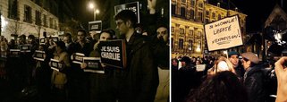 Em várias cidades da França, multidões se reúnem em protesto contra o ataque terrorista que matou 12 pessoas, na redação do jornal satírico Charlie Hebdo, que publicava charges ironizando o islamismo e o profeta Maomé; 'Je suis Charlie' ou 'Eu sou Charlie' é o cartaz mais visto nas manifestações; analistas temem que, em resposta ao atentado, cresça a chamada 'islamofobia' na França